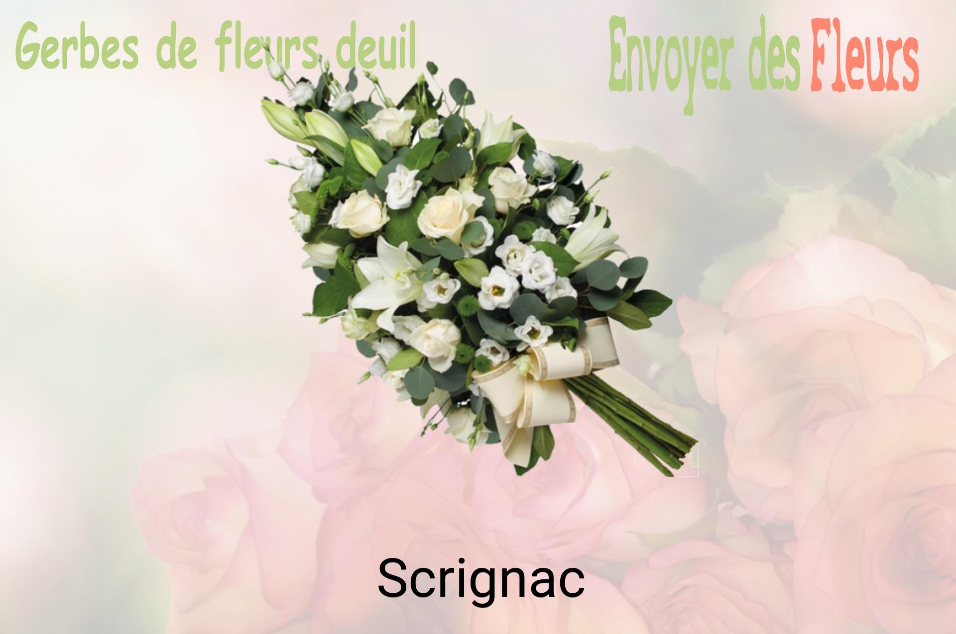 Gerbe de fleurs de deuil livrée à Scrignac